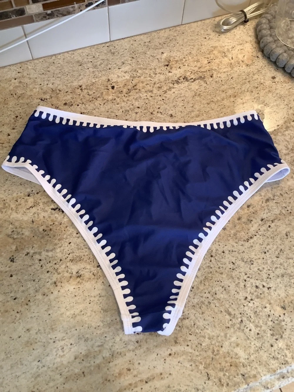 Blue & White Bikini Swim Set and Matching Sarong Cover-Up Two Piece